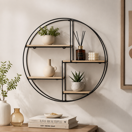 Modern Round Floating Decorative Wall Shelf