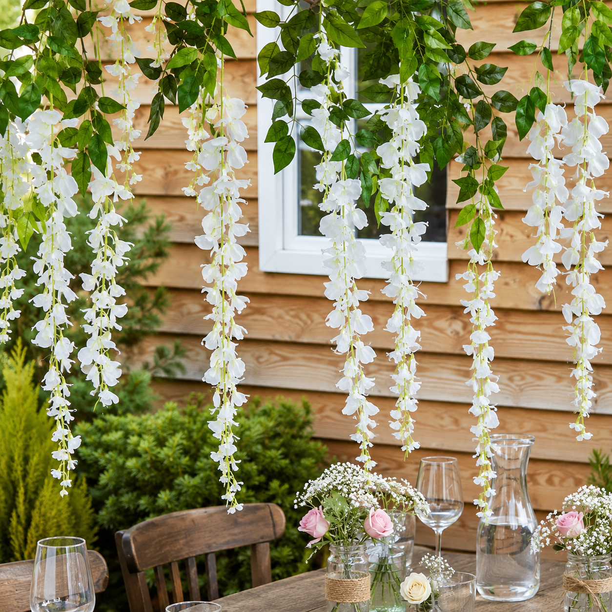 12pcs Artificial Purple Wisteria Hanging Vines