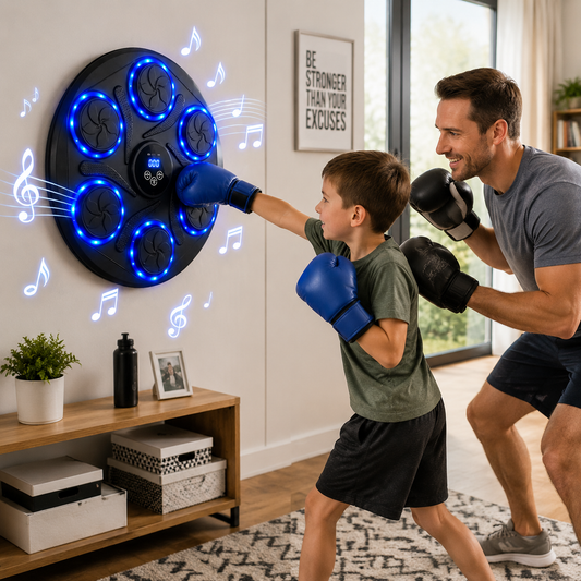Wall-Mounted Adjustable Music Boxing Machine with LED Lights