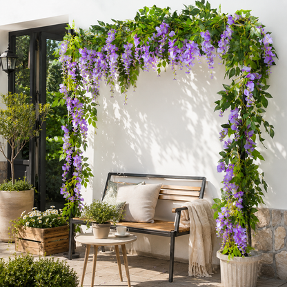 2pcs Lifelike Hanging Wisteria Flowers Garland
