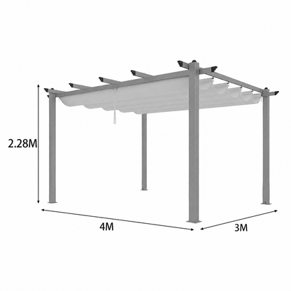 Aluminium Pergola with Retractable Roof