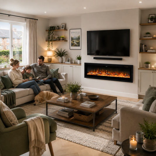 40/50/60 Inch Wall Mounted Electric LED Fireplace Fire Heater
