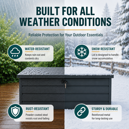 600L Metal Lockable Waterproof Garden Storage Box