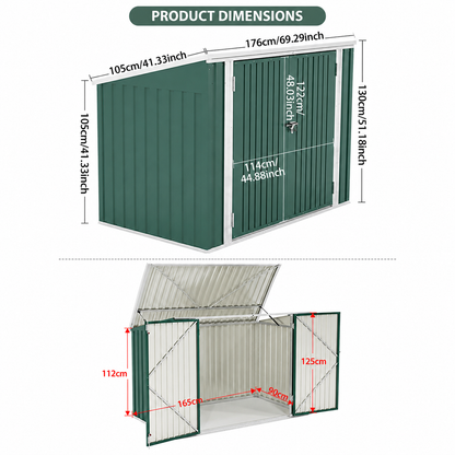 Steel Trash Can Bin Enclosure Storage Shed