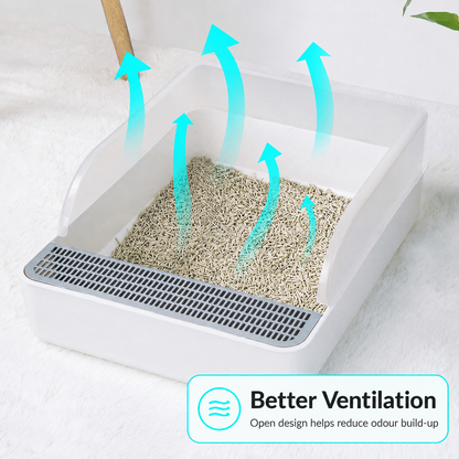 Open Cat Litter Box Easy Cleaning Indoor