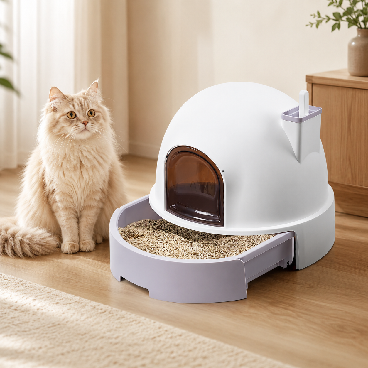 Large Enclosed Cat Litter Box