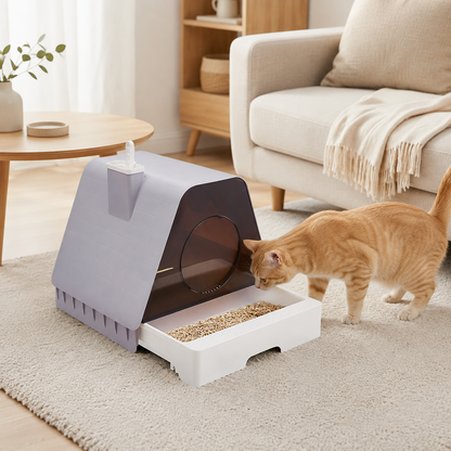 Large Enclosed Cat Litter Box
