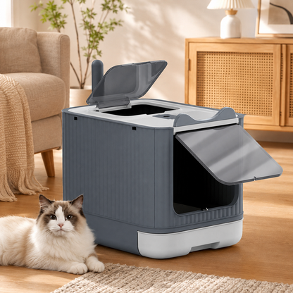 Large Enclosed Cat Litter Box with UV Sterilizer Lamp