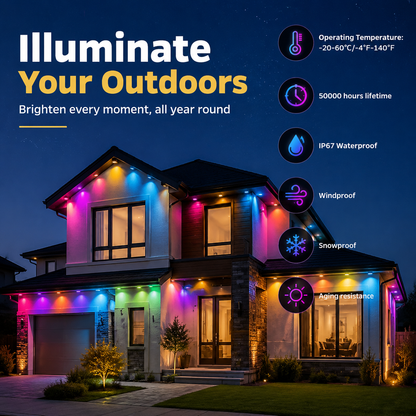 98ft Waterproof Permanent Outdoor Eaves Lights with APP/Remote Control