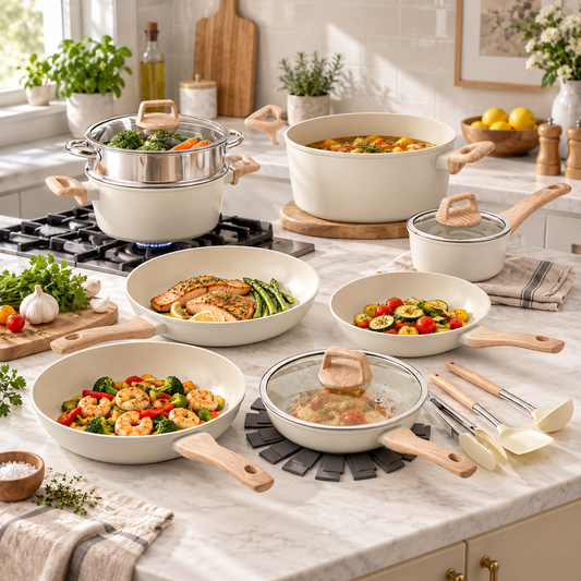 17Pcs Nonstick Cookware Set