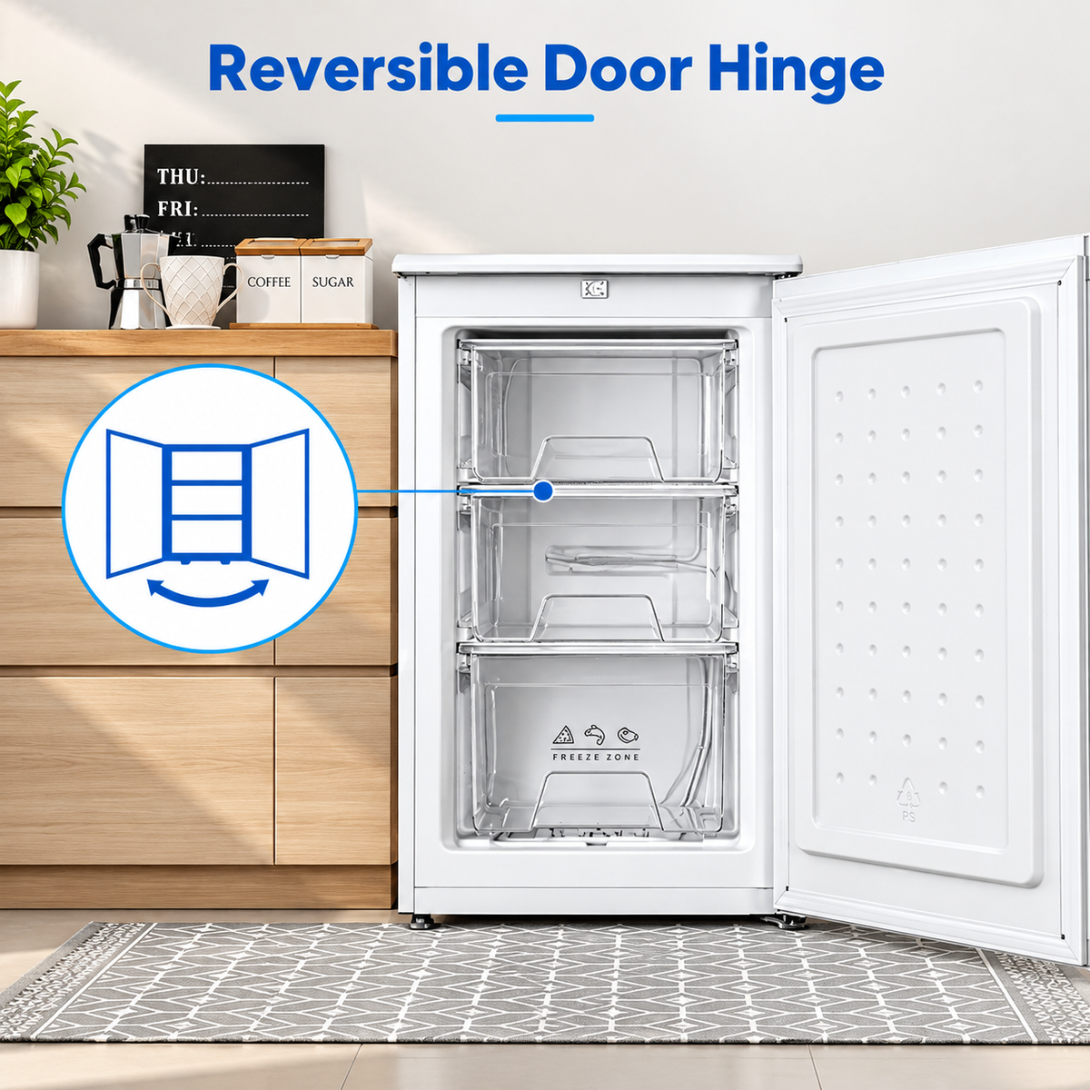 88L Freestanding Under Counter Freezer