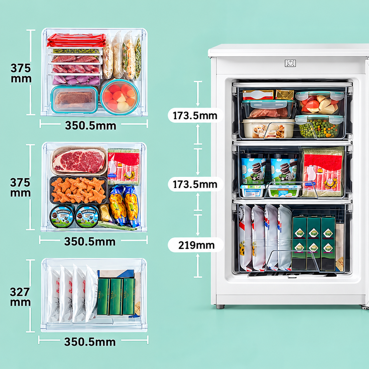 88L Freestanding Under Counter Freezer