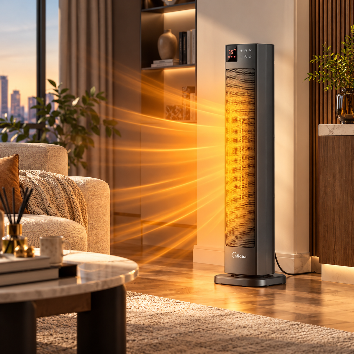 2000W Electric PTC Tower Heater with Remote Control