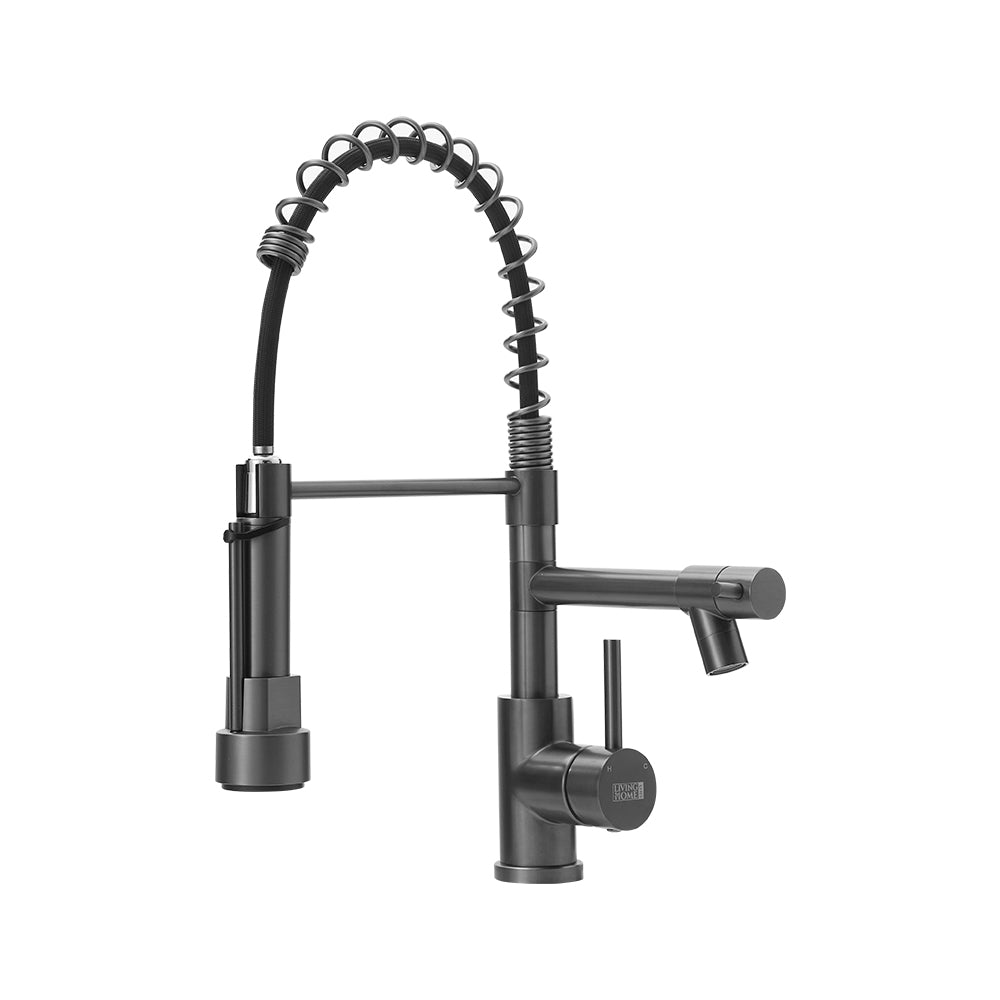 Tainless Steel Kitchen Faucet with Pull Down Spring Spout and Pot Filler