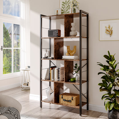 Industrial Style 5 Tier Bookcase Metal Frame