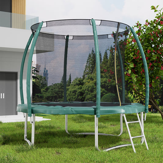 8FT Outdoor Enclosure Trampoline with Ladder