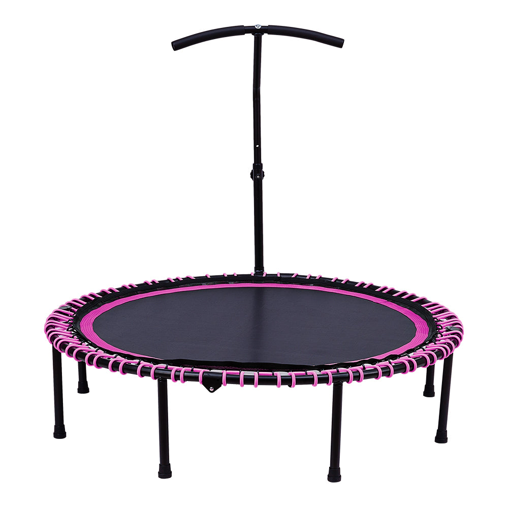 48in Bungee Cords Foldable Round Trampoline with Adjustable T-Handle Bar