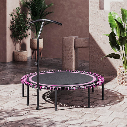 48in Bungee Cords Foldable Round Trampoline with Adjustable T-Handle Bar