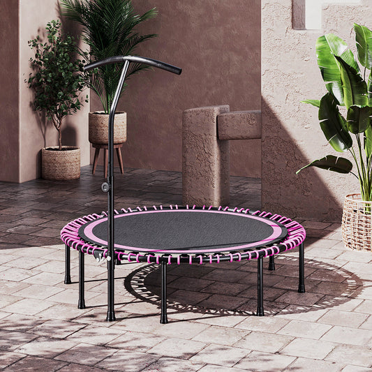 48in Bungee Cords Foldable Round Trampoline with Adjustable T-Handle Bar
