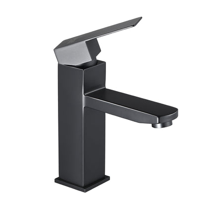 Matte Black Single Handle Stainless Steel Bathroom Tap
