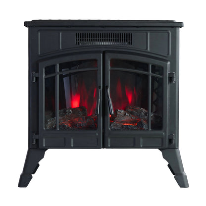 Freestanding Electric Fireplace Heater with Remote Control