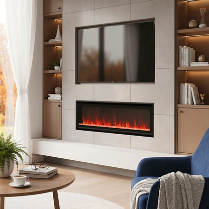 Wall Mounted Electric Fireplace with Remote Control
