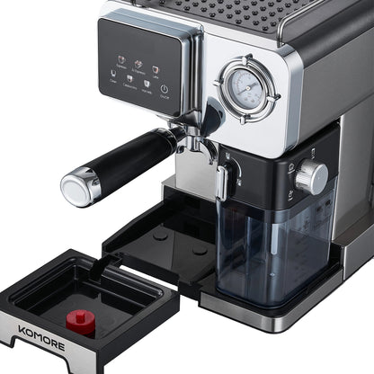 1350W 20 Bar Espresso Machine with Pressure Gauge & 1.6L Water Tank