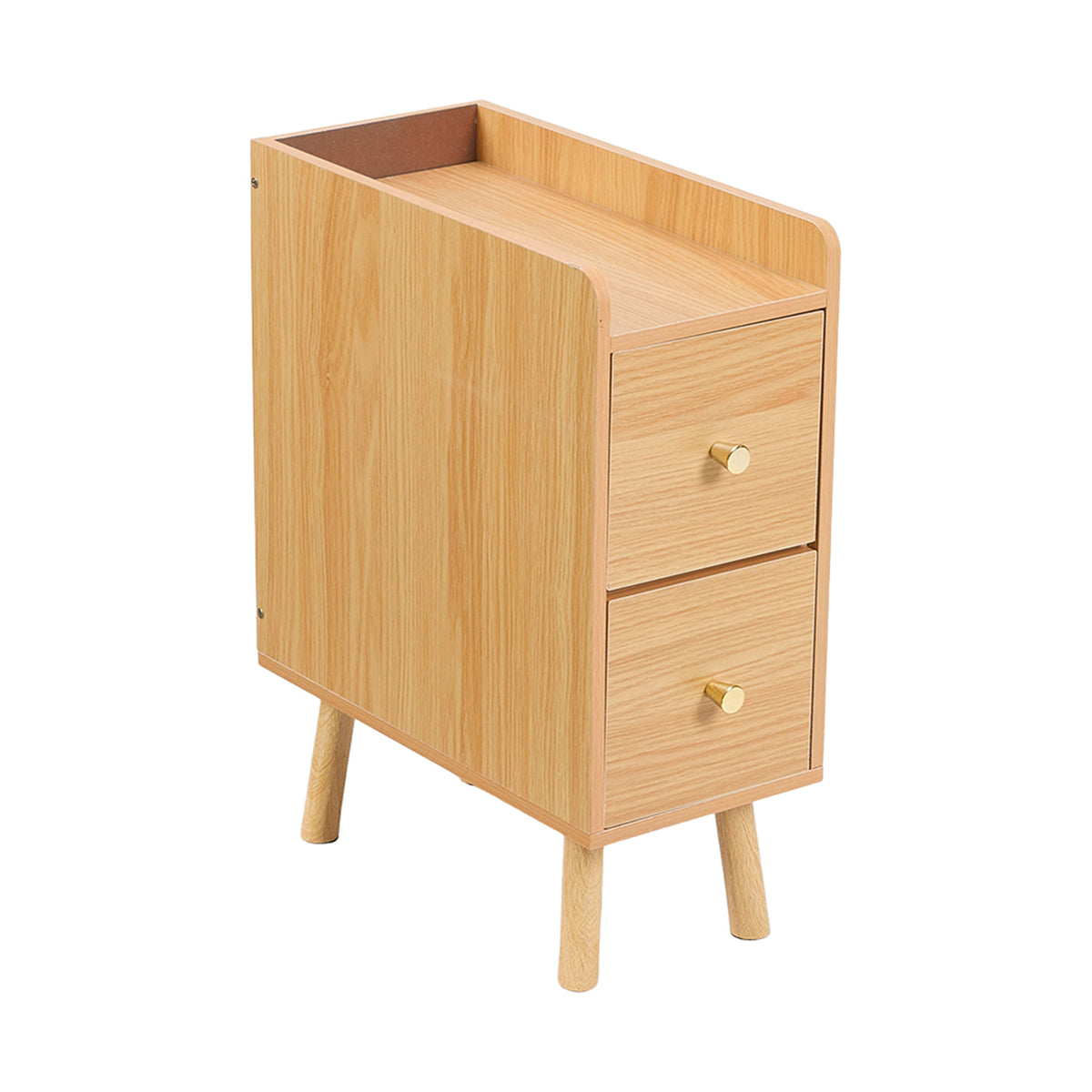 Modern MDF Bedside Table with 2 Drawers