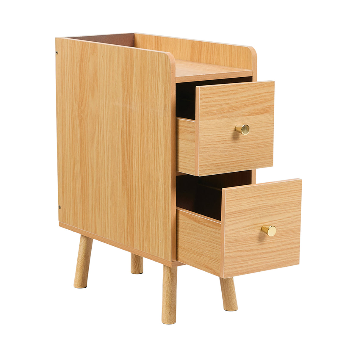 Modern MDF Bedside Table with 2 Drawers