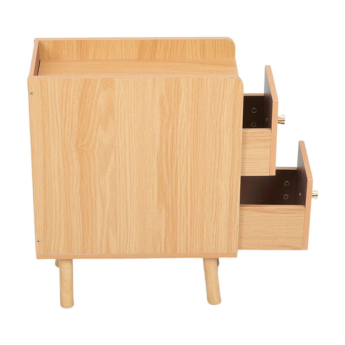 Modern MDF Bedside Table with 2 Drawers