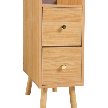 Modern MDF Bedside Table with 2 Drawers