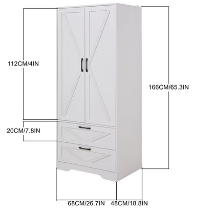 2-Door Wardrobe with Drawers & Mirror