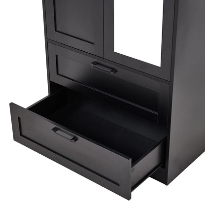 2-Door Wardrobe with Drawers & Mirror