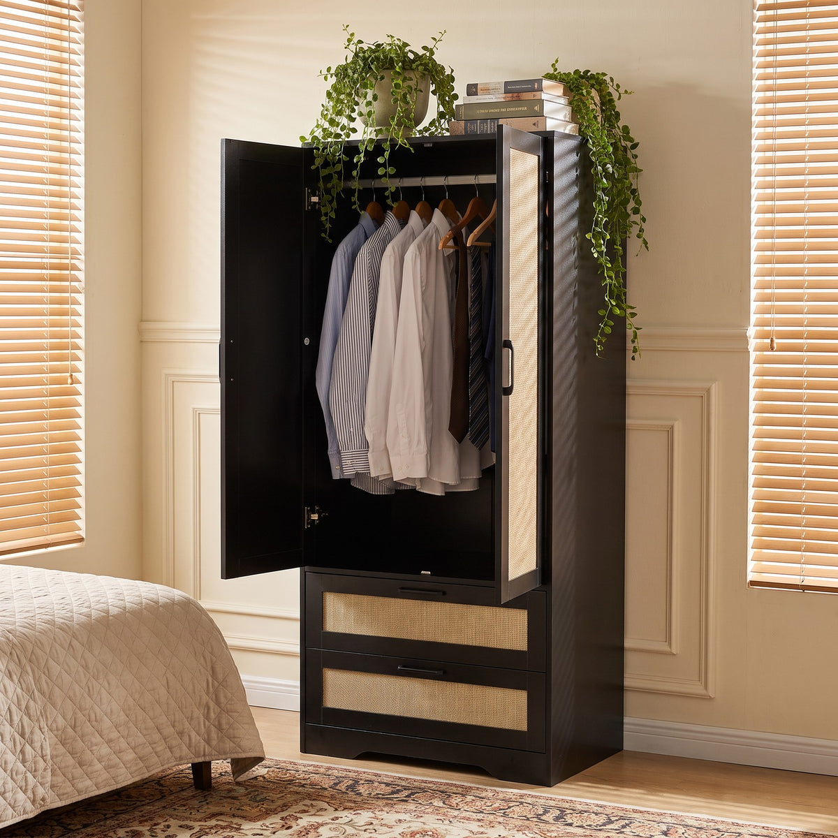 2-Door Wardrobe with 2 Drawers