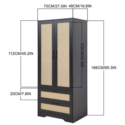 2-Door Wardrobe with 2 Drawers
