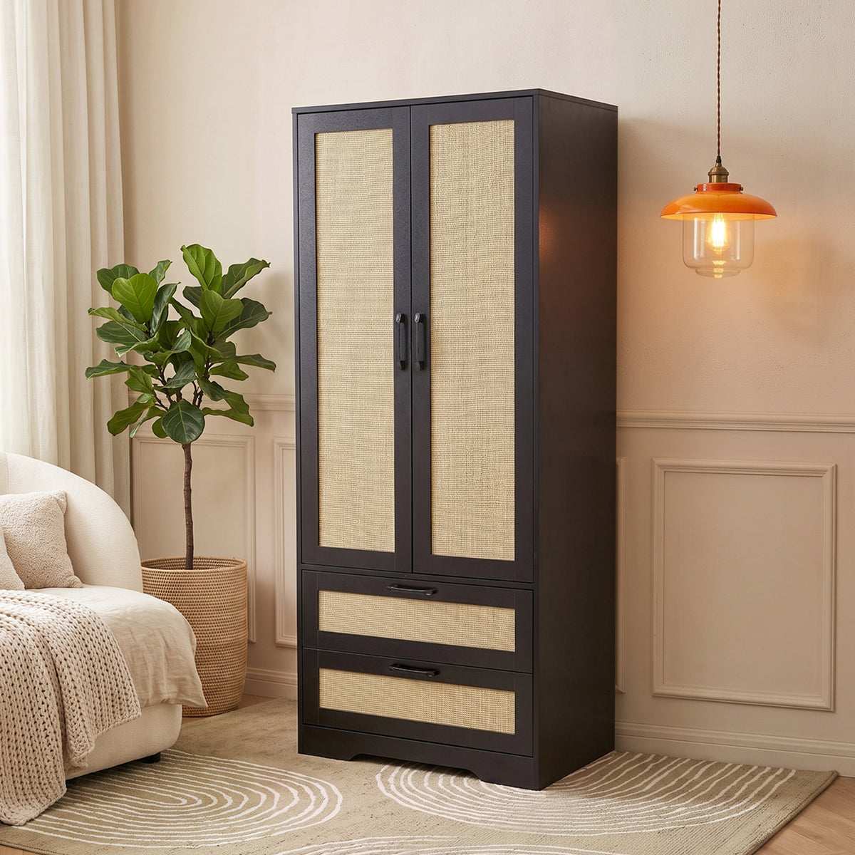 2-Door Wardrobe with 2 Drawers