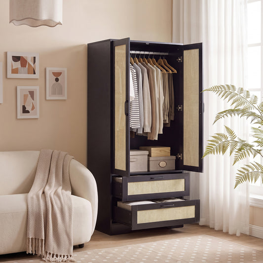 2-Door Wardrobe with 2 Drawers