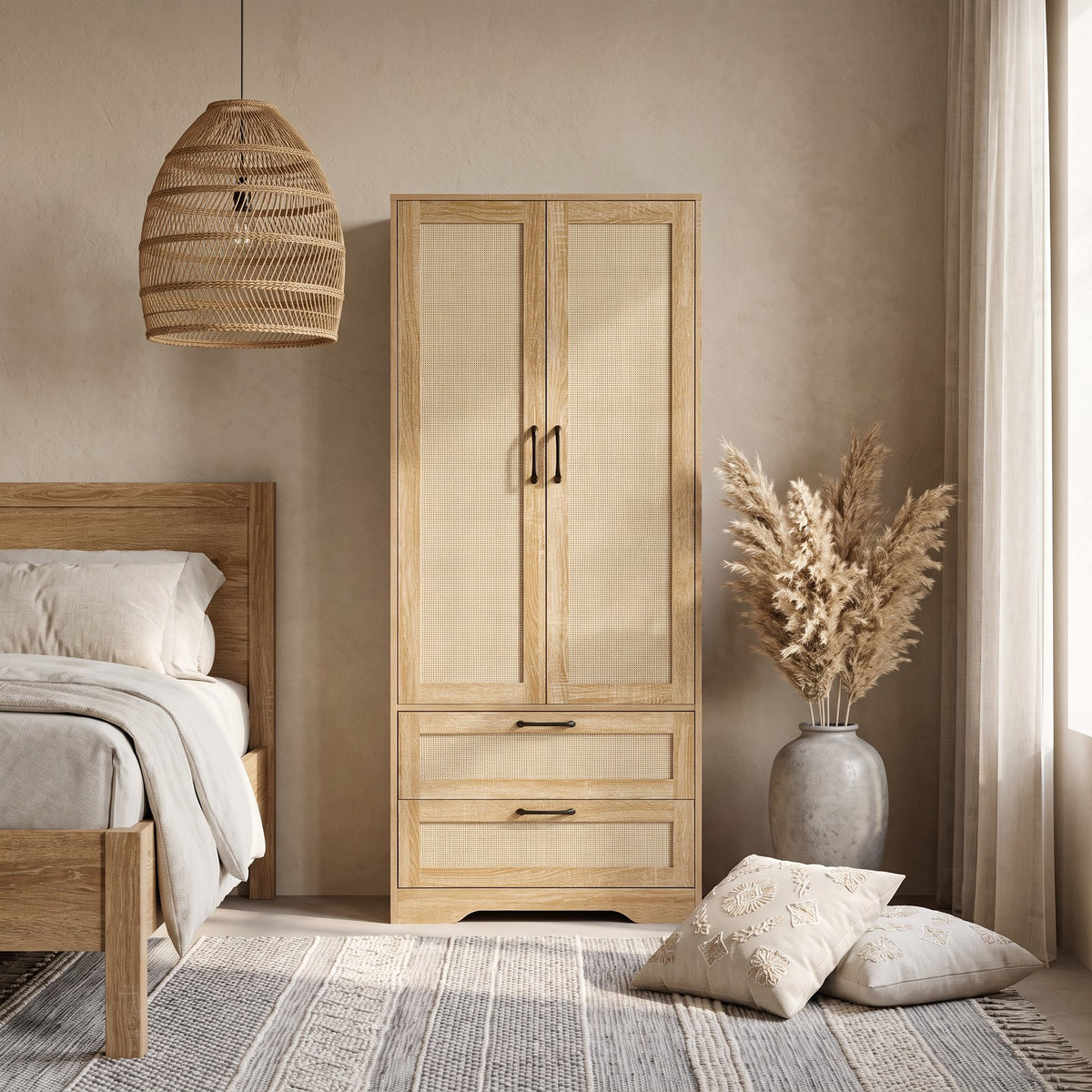 2-Door Wardrobe with 2 Drawers