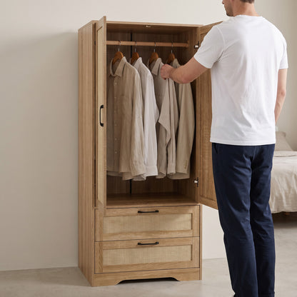 2-Door Wardrobe with 2 Drawers