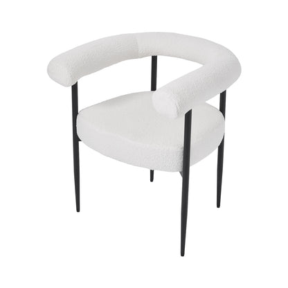 2 Pcs Modern Dining Chairs with Black Metal Legs