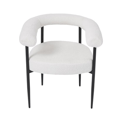 2 Pcs Modern Dining Chairs with Black Metal Legs