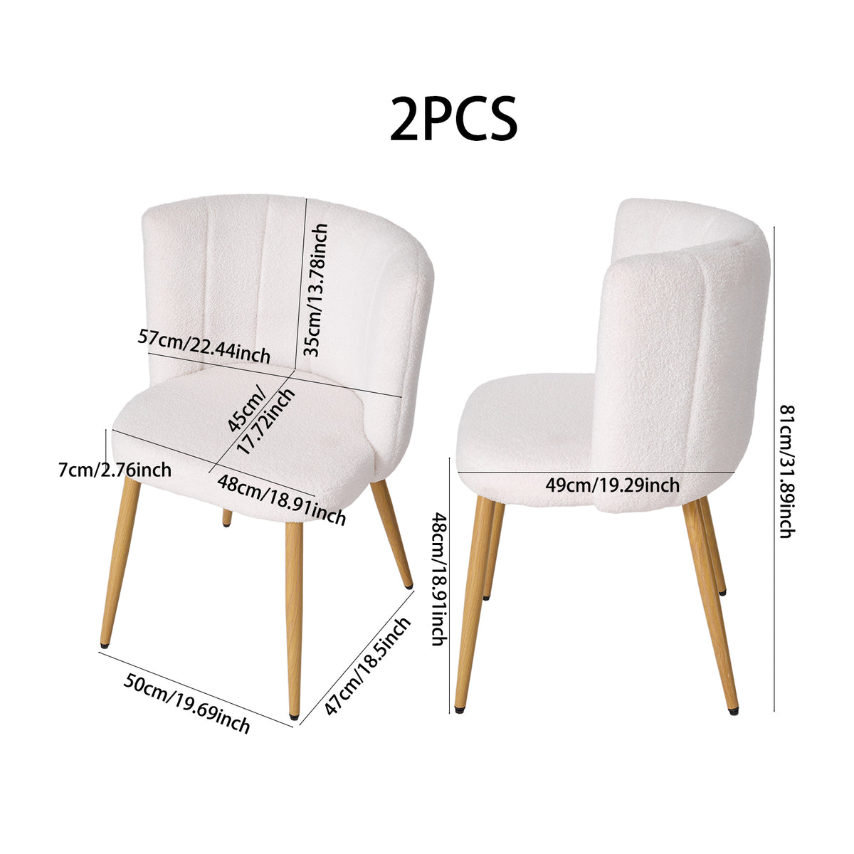 Set of 2 Upholstered Dining Chairs