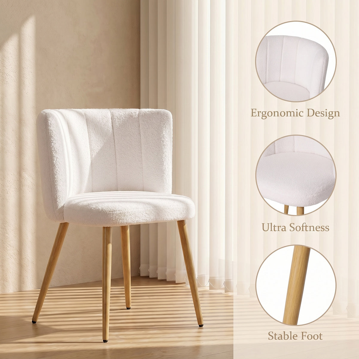 Set of 2 Upholstered Dining Chairs