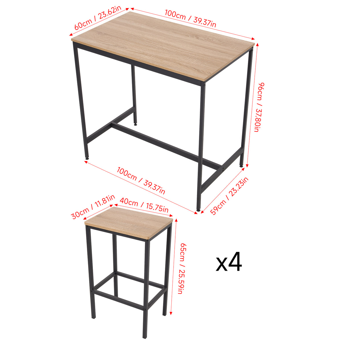 Bar Table and Stool Set