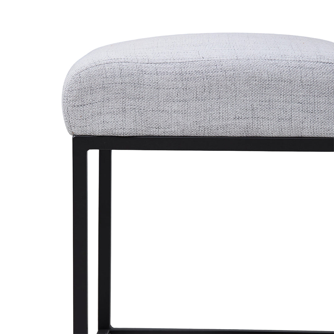 Set of 2 Chenille Upholstered Dining Chairs with Black Metal Legs
