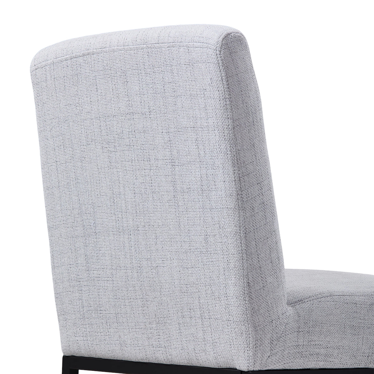 Set of 2 Chenille Upholstered Dining Chairs with Black Metal Legs