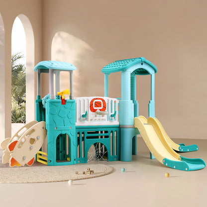 Toddlers Slide and Climber with Balls and Ring Toss