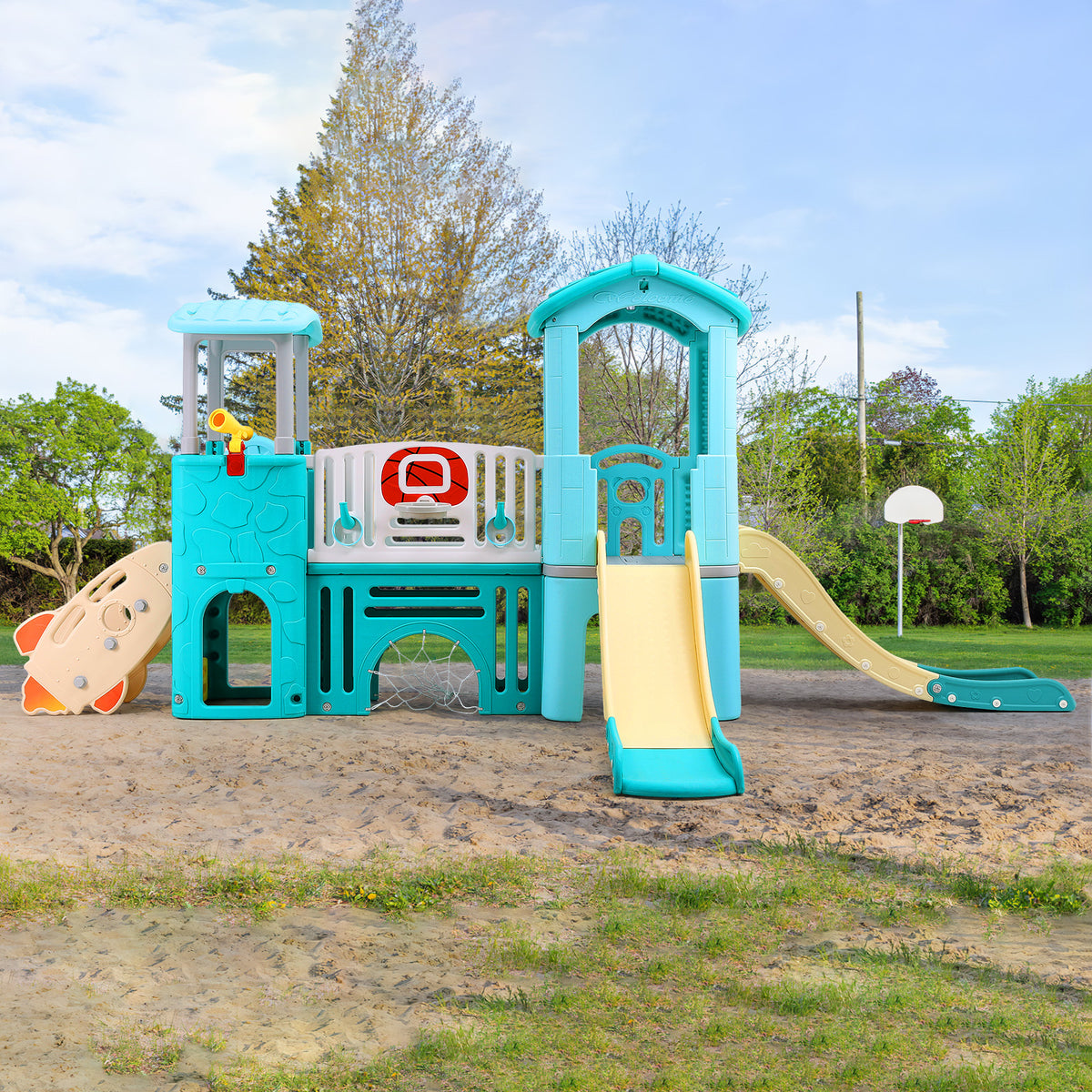 Toddlers Slide and Climber with Balls and Ring Toss