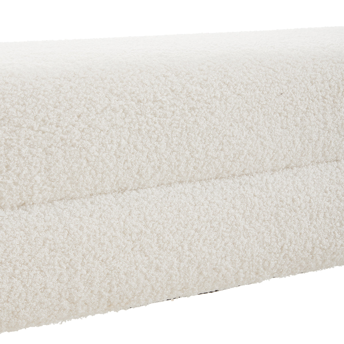 White Teddy Fleece Upholstered Bench