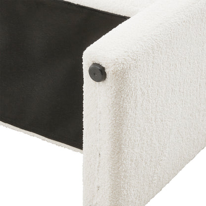White Teddy Fleece Upholstered Bench